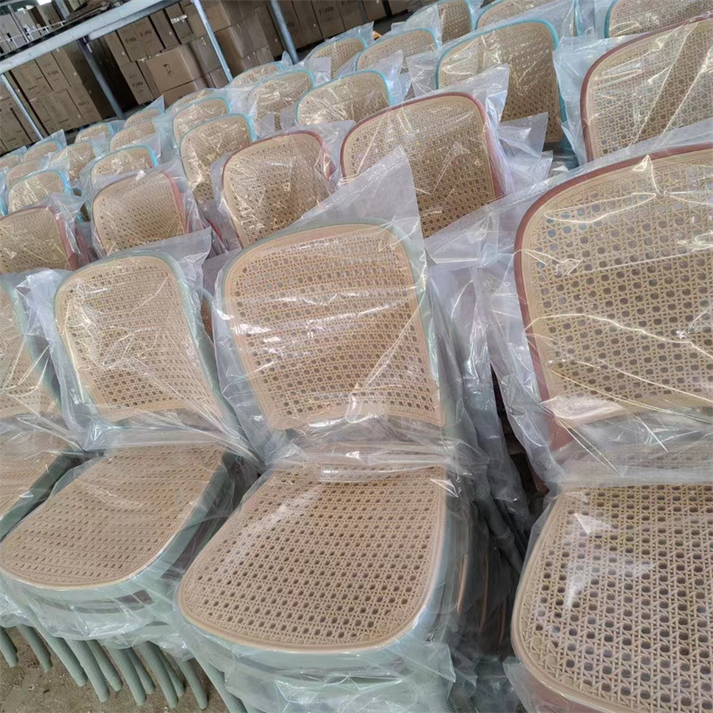 Wholesale Modern High Back Stackable Outdoor Garden Chairs Rattan Plastic banquet hotel wedding chair