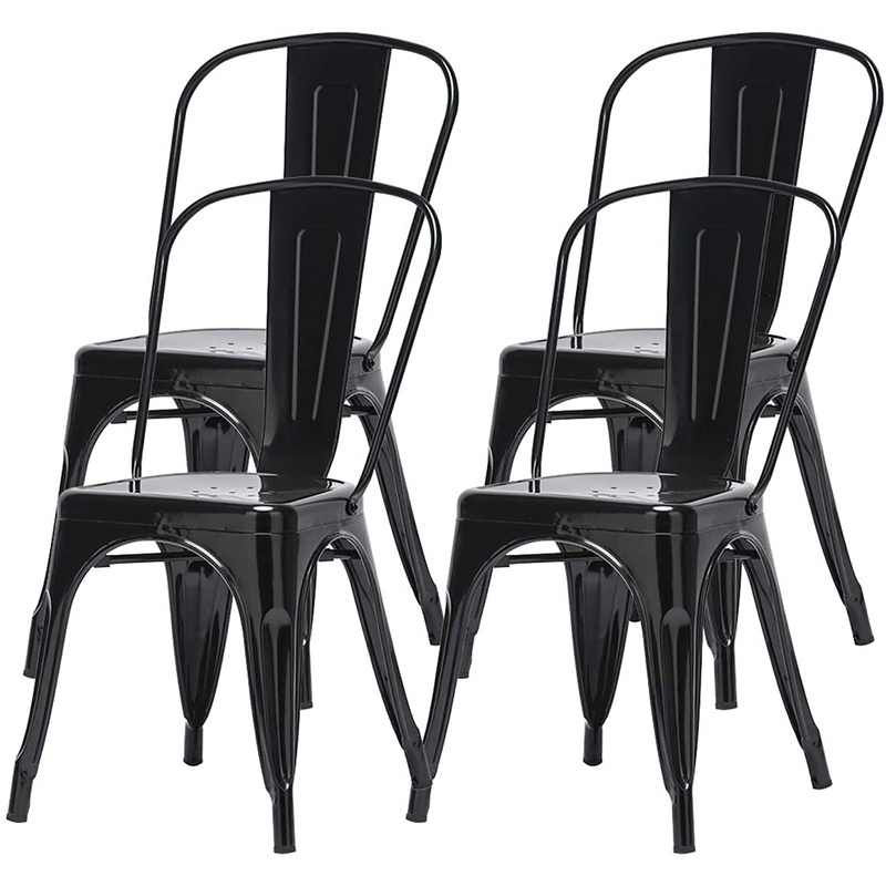 Vintage Industrial Style Stackable Outdoor Furniture Chairs Iron Metal Restaurant Dinning Tolix Chair