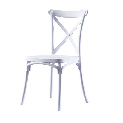 Wholesale Cheap Luxury Modern Outdoor Wedding Event Party Hotel Restaurant Stackable White X Cross Back Plastic Dining Chair