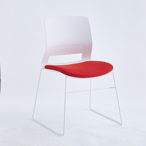 Plastic meeting chair stackable simple steel leg chair metal dining furniture house dining chairs