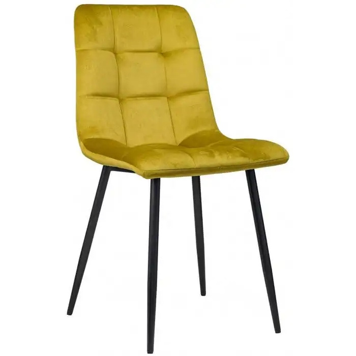 Promotion Sale Cheap Classic Home Furniture Upholstered Chair Green Velvet Seat Dining Chair with Metal Leg