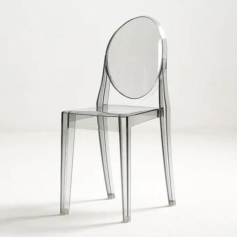 Nordic Wholesale Modern Round Back Polypropylene Acrylic Plastic Transparent Dining Chairs