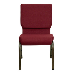 Free Sample Contemporary Stackable Copper Metal Frame Colors Fabric Pulpit Church Chair