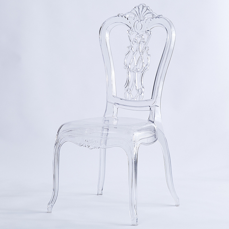 Pc Royal Clear Crown Backrest Banquet Stackable Wedding Chairs Transparent Plastic Chair For Event