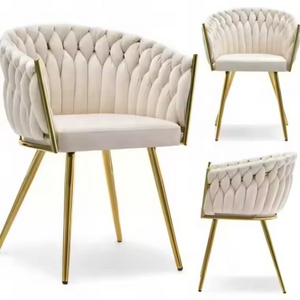 buy from china factories direct new design modern arm accent chair velvet dining chair with gold metal legs