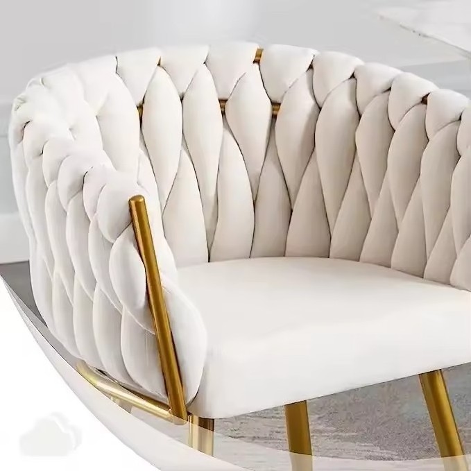 buy from china factories direct new design modern arm accent chair velvet dining chair with gold metal legs