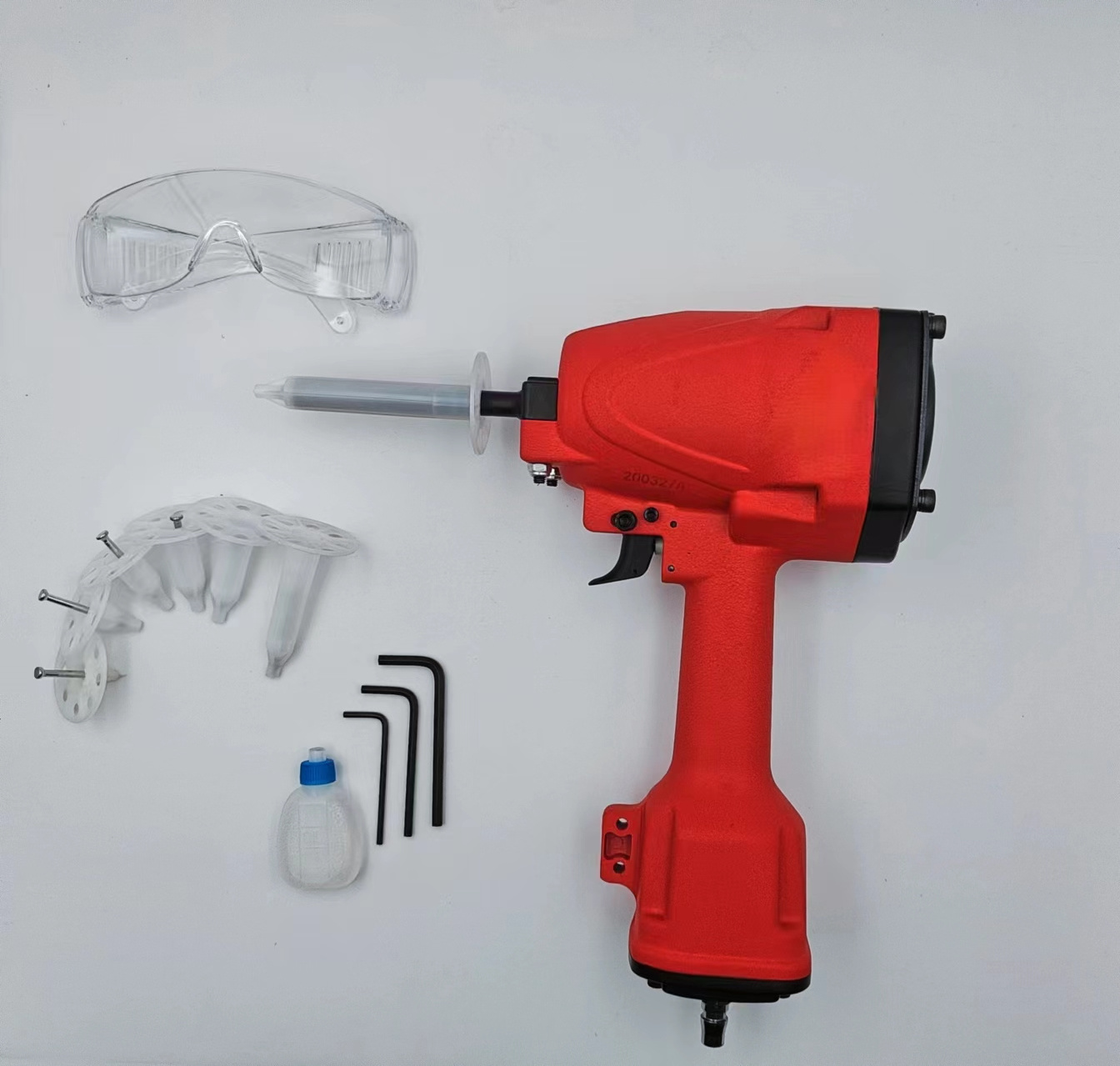 Gas tank concrete nail gun for fixing plastic insulation nails in wall insulation boards