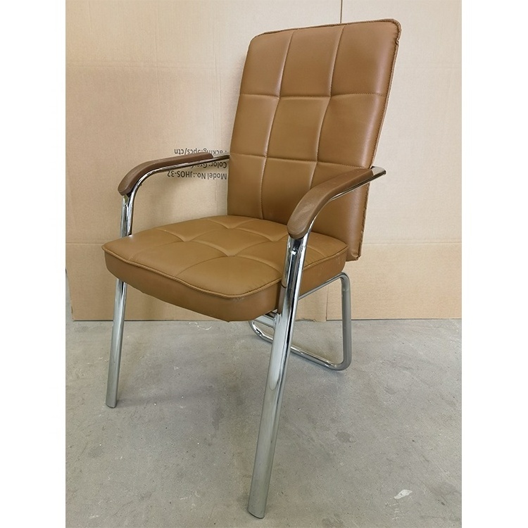 durable comfortable high back ergonomic office chair Stripe sewing metal chrome frame comfortable chair With armrest