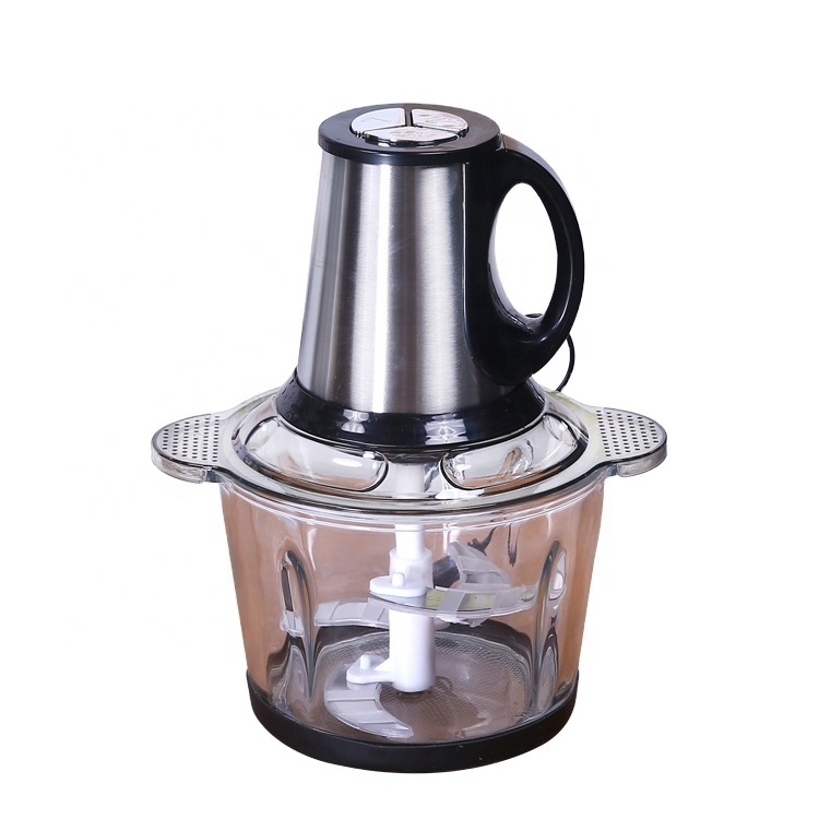 free sample good quality 2L and 3L GLASS BOWL capsule cutter food processor chef'n veggichop hand-powered food chopper