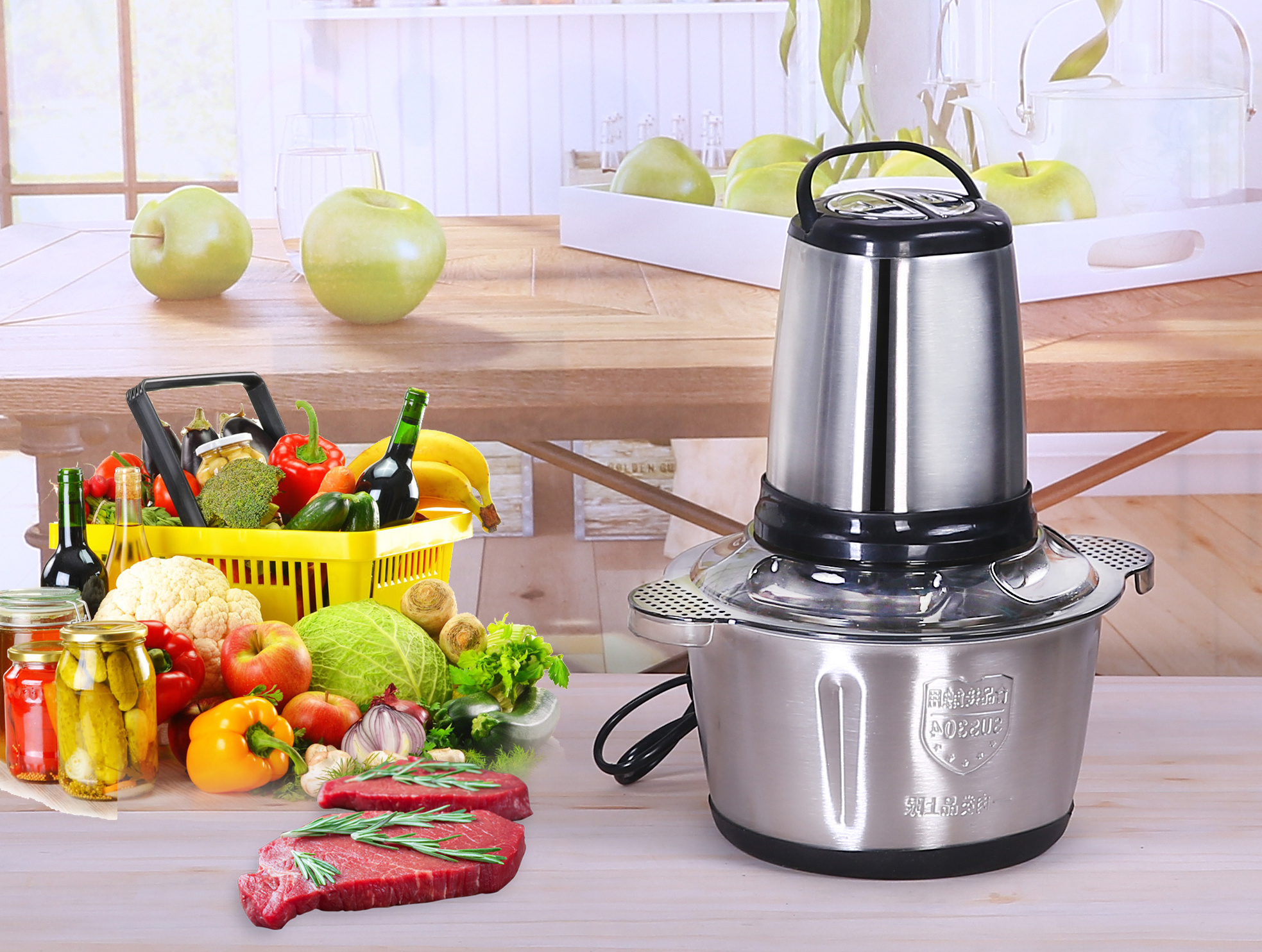 3L Electric Meat Grinder 3 Speeds national powerful robot coupe food processor salad food chopper vegetable spinner