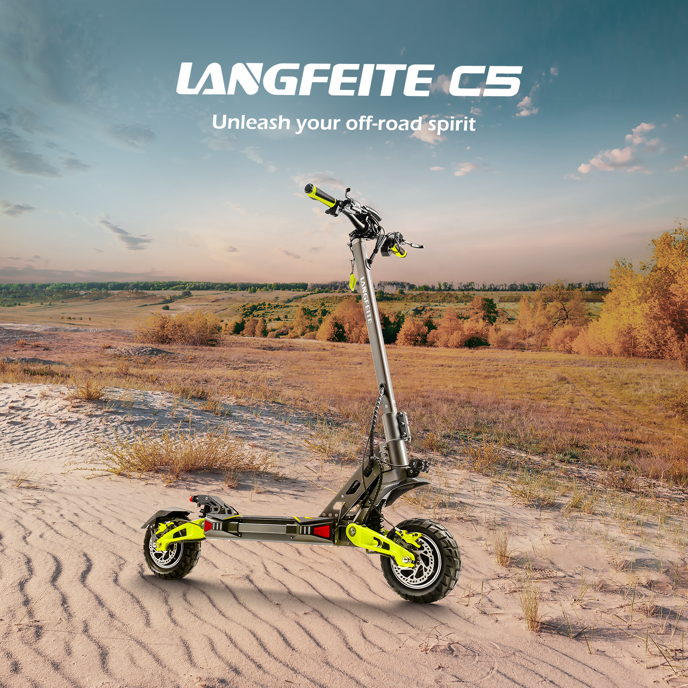 Langfeite Powerful Offroad 60V 70Km 2200W Two Wheels High Speed Folding Skuter Electric Electric Scooter For Adults