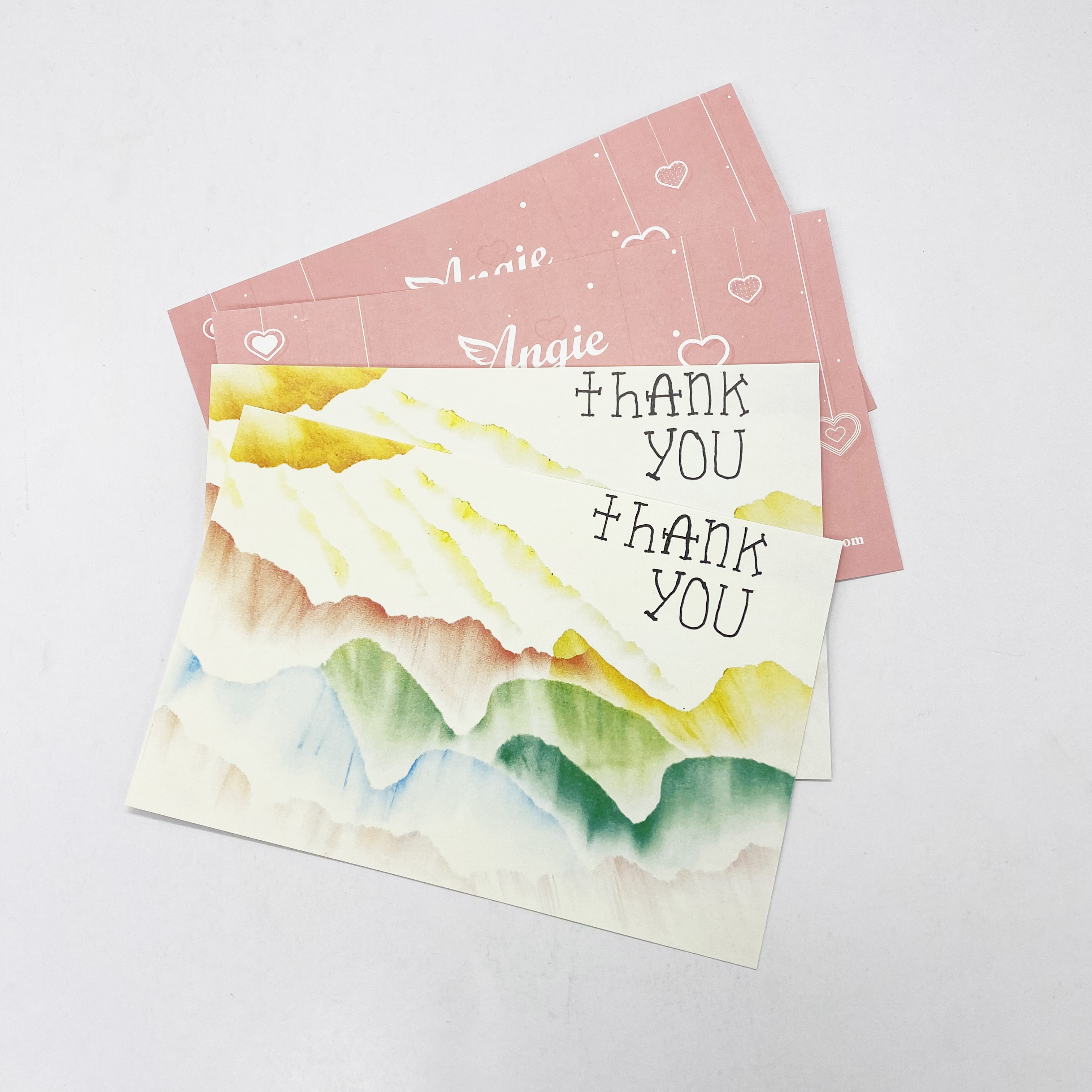 Wholesale Customized white card stock logo printing thank you for your order gift paper cards