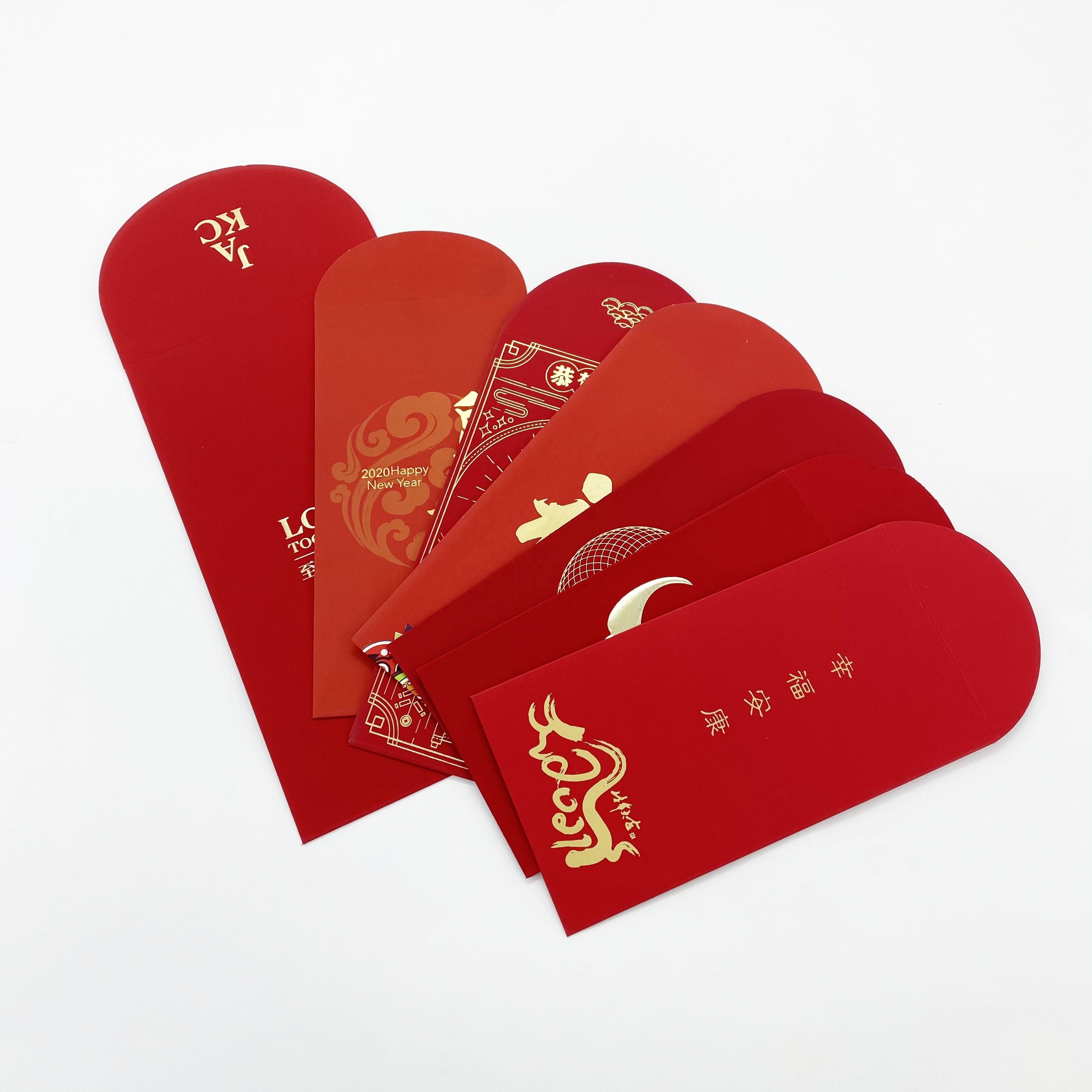 Custom Chinese New Year Gold Stamping Packets Red Colour Pocket Paper Money Envelope For Promotion