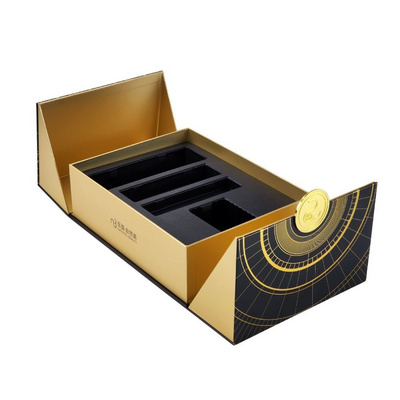 Luxury Custom Rigid Cosmetic Paper Packaging Box Double Door Gift Cardboard Business Gift Box