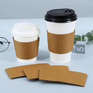 Customized Paper Cup Holder Take Away Drink Carrier kraft paper Paper Cup Holder with Logo Printing