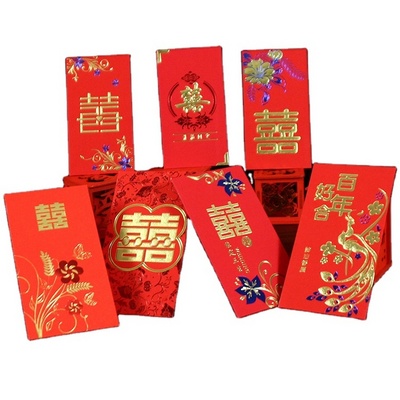 Custom Chinese New Year Paper Red Envelopes Lucky Money Envelope Hot Stamp Red Packet