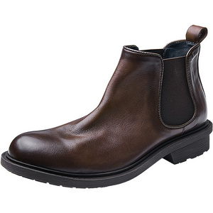 Genuine English style Chelsea short boots. soft leather.one foot high cut business handmade cowhide Martin boots