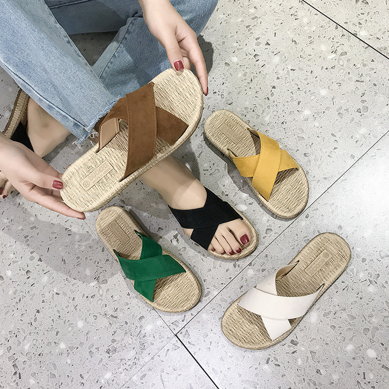 Slippers female summer girl heart Korean version of the ins trend sandals type flip flops outside wearing beach shoes