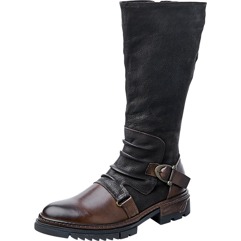 New Cowhide Boots for Men's Tall British Work Martin Boots