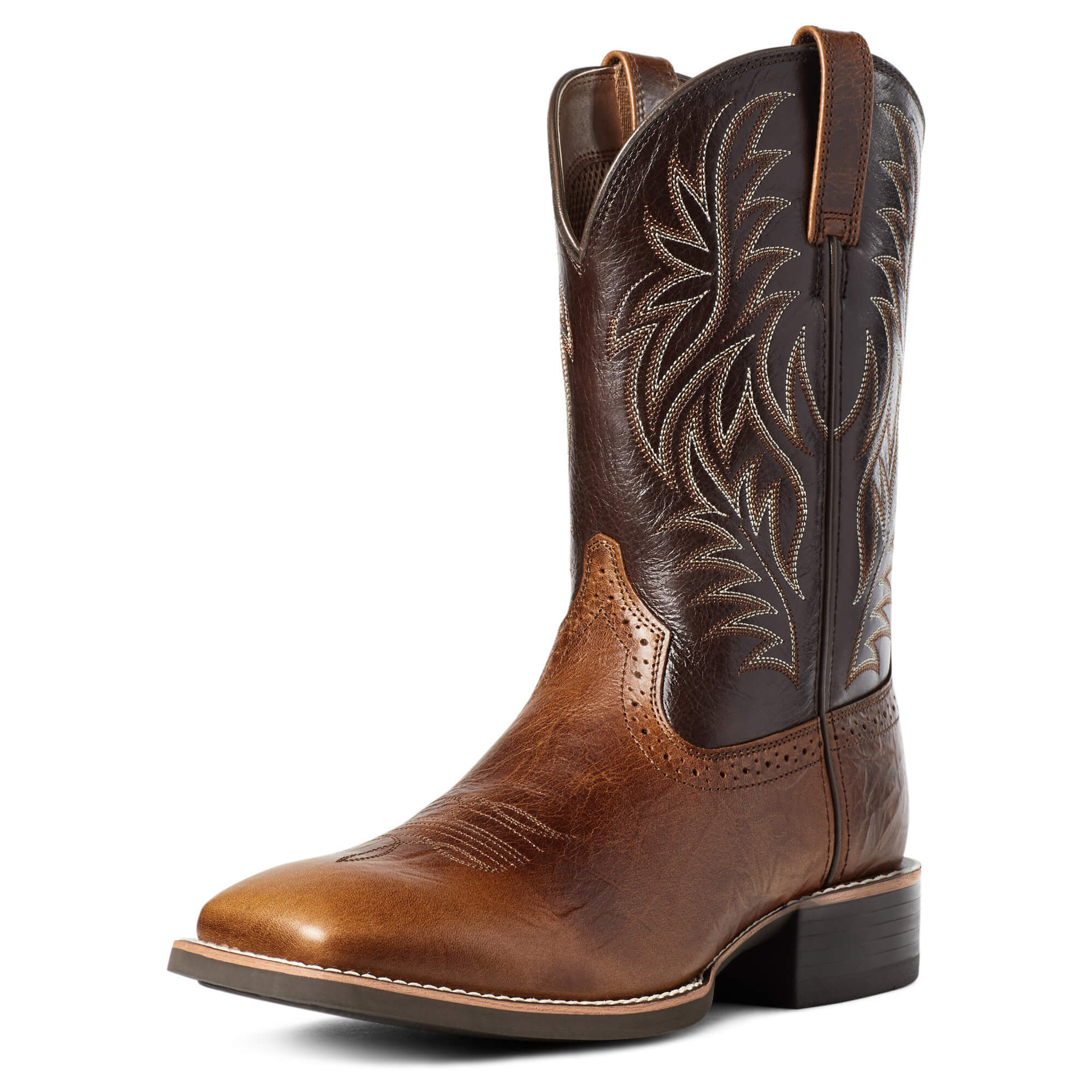 High barrel embroidery with retro carved patterns and wide toe Western denim boots in large size