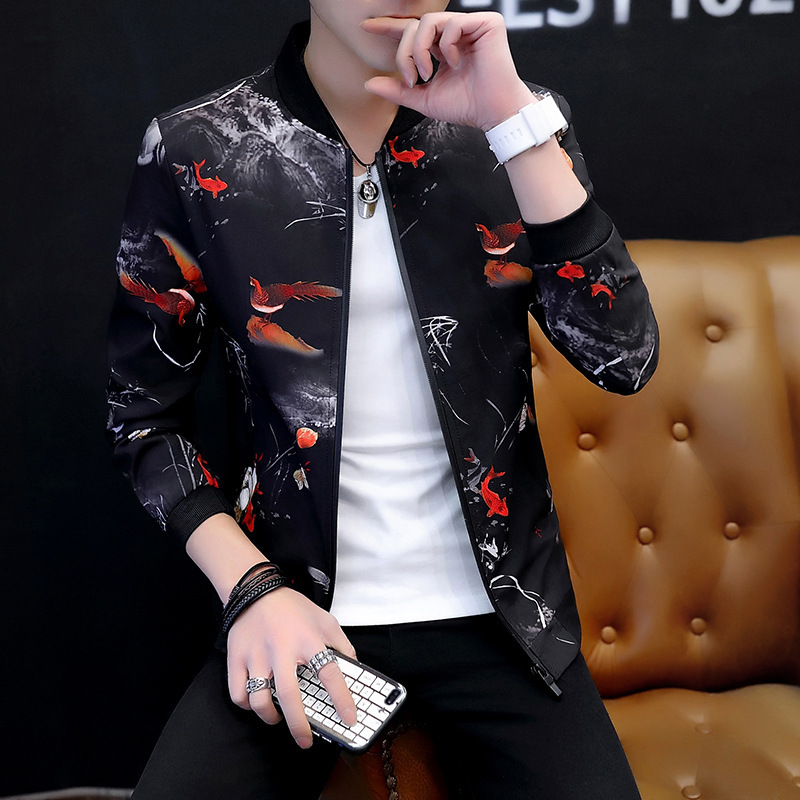 Men's Korean version of the trend of spring, autumn and winter new slim youth thin handsome jacket jacket