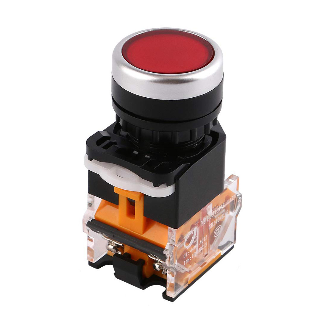 Cheap Waterproof IP65 10A 1NO1NC DPST Round Flat Latching Button Switch Self-locking Push Button Switches China 5 Pin Terminals