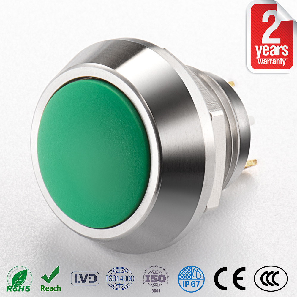 High Quality 12mm Anti Vandal Switch Metal Momentary Normal Open waterproof Push Button Switch