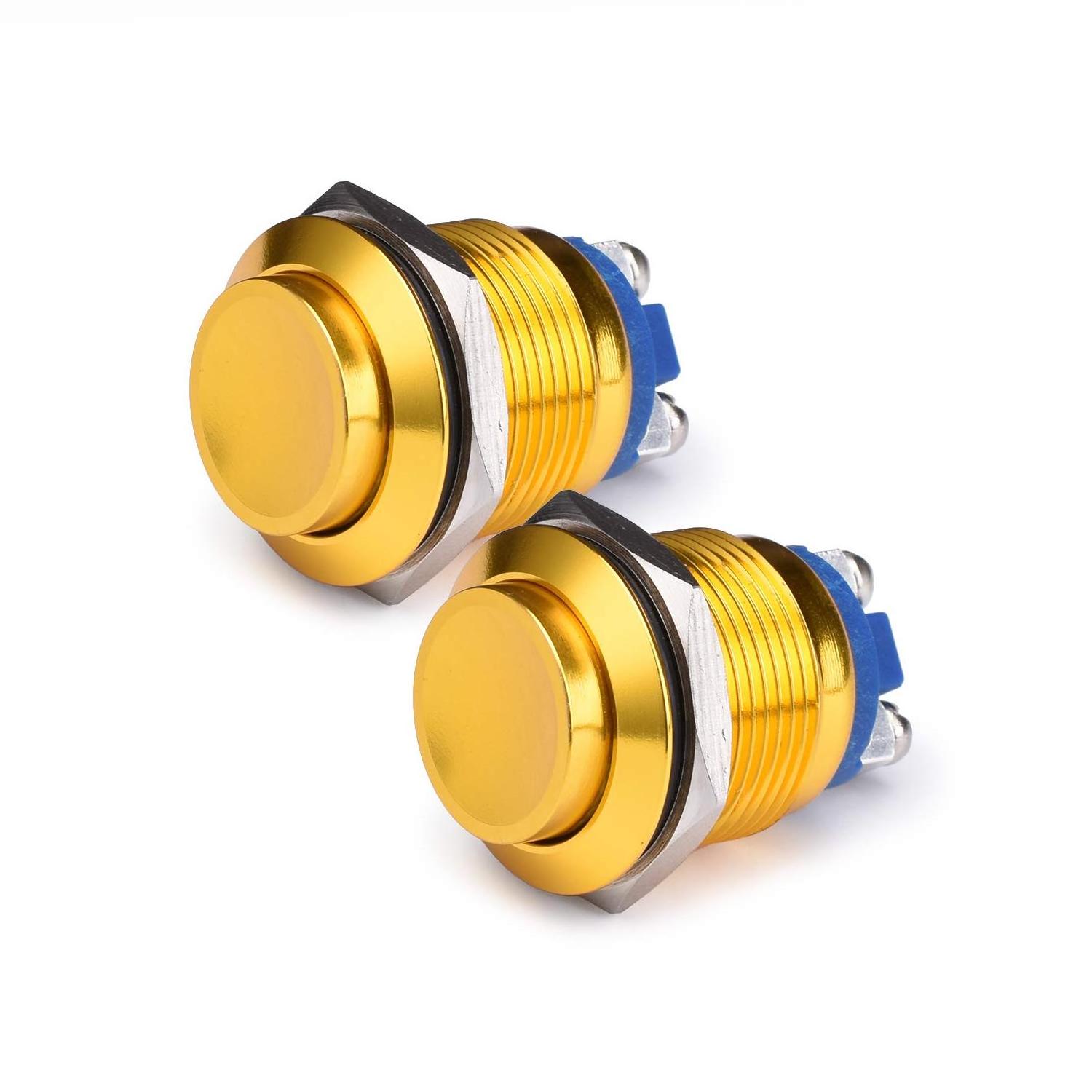 Hot sale Red Momentary LED Switch 10mm 16mm 19mm 22mm 12V Car SPDT ON/Off Explosion Proof Metal Push Button Switches