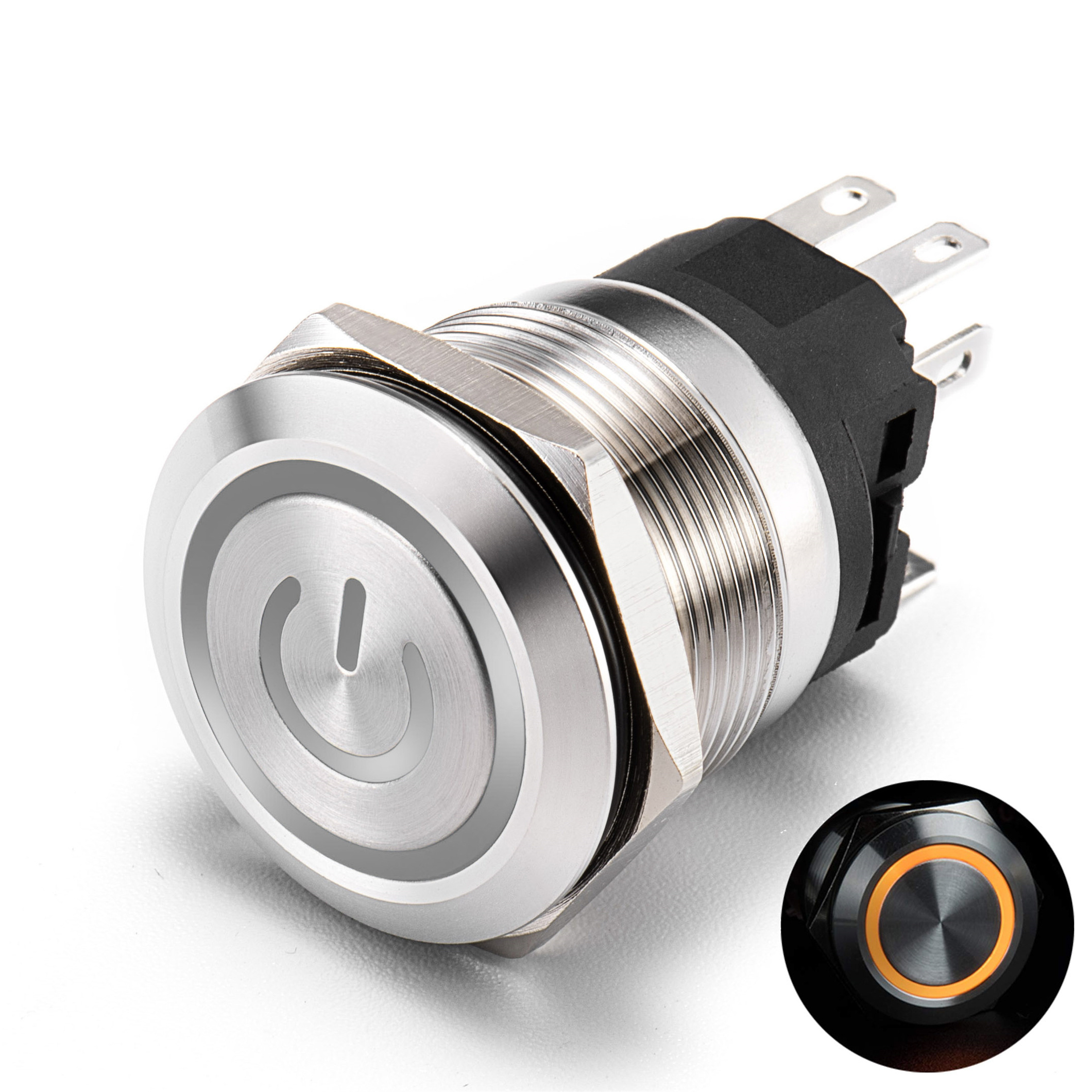 2A 12V 24V 16mm Piezo Switch IP68 Momentary Capacitive Touch Switch Waterproof LED Illuminated Push Button Switch