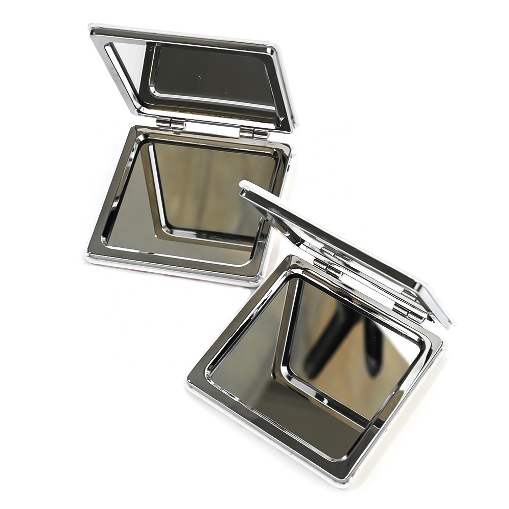 Personalized custom metal makeup hand mirror portable mini cosmetic bag mirror