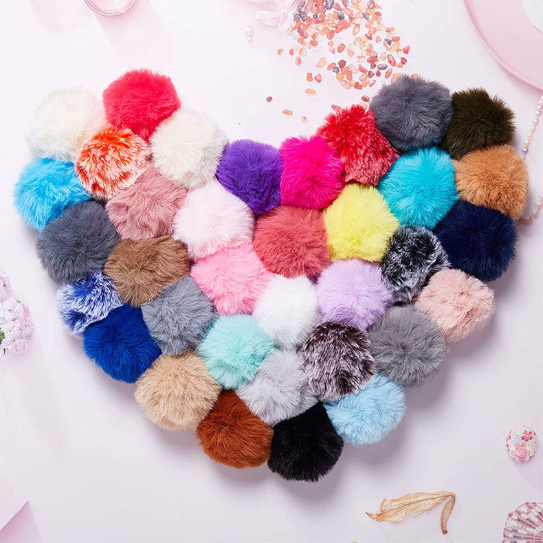 Wholesale Colorful Ball Plush Key Chains Accessories Pendant Custom Keychains Macarone Color Accessory