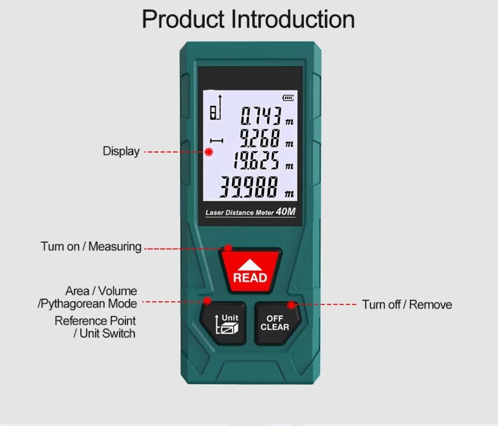 Factory Direct Long Laser Batterie Range Finder Oem Odm Lcd laser distance meter 200m