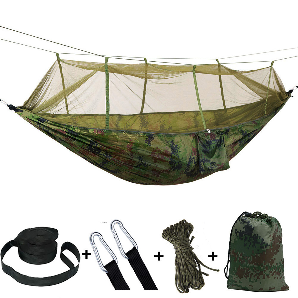 Custom Portable foldable high load capacity Nylon Outdoors Travel hiking Camping Mosquito Net Hammock