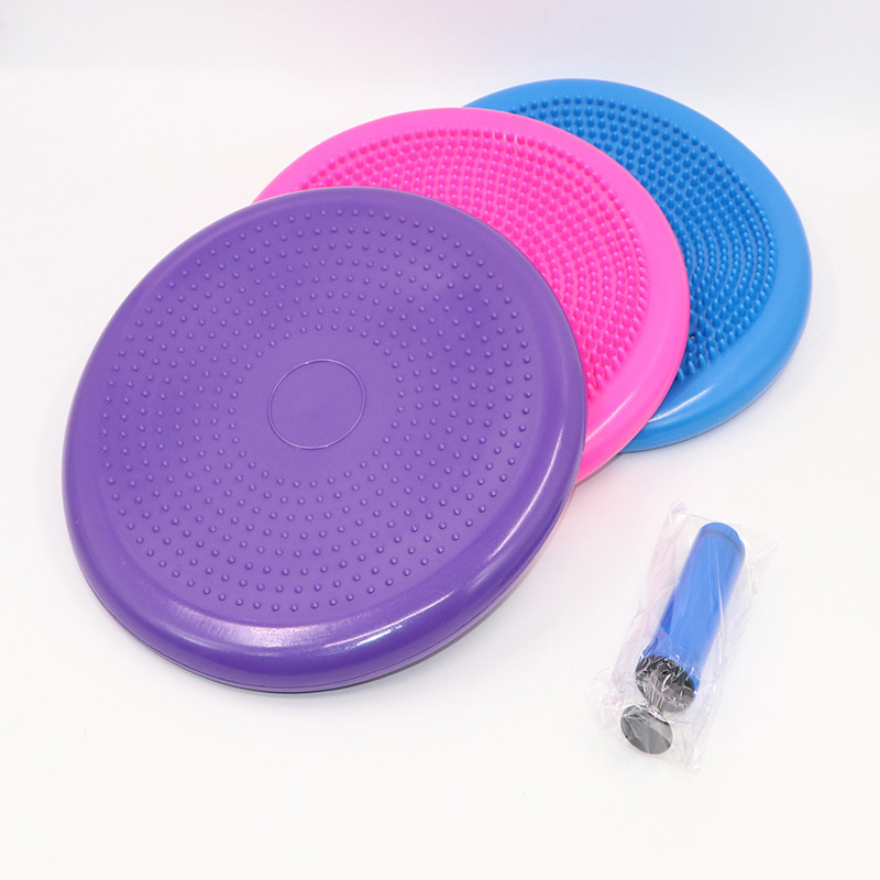 33cm Thickened PVC Inflatable Air Cushion foot massage trainer Body Exercise Stability Pilates Yoga Balance pad disc with Pump