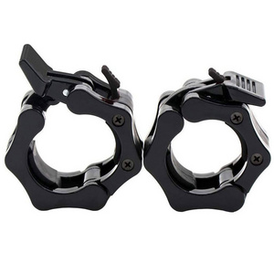 Fitness weightlifting barbell spring clamps collar lock 50mm plastic barbell bar collar clamp