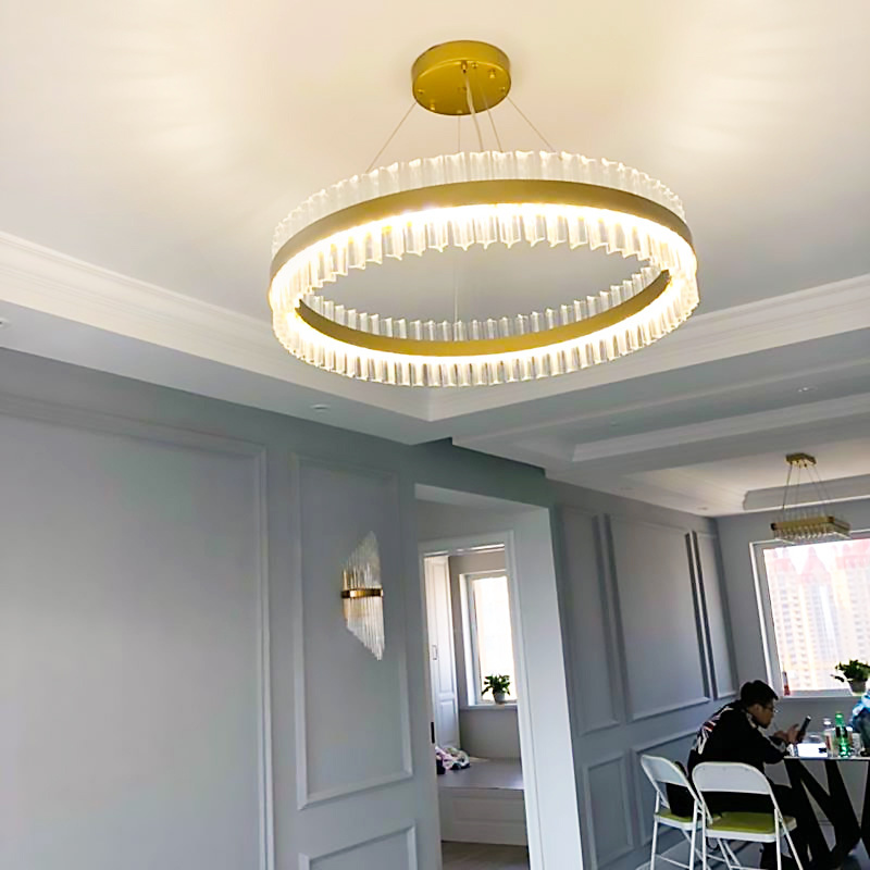 Luxurious Modern Crystal LED Chandelier round ellipse Ceiling Chandelier Luxury Lighting Fixtures Dining Room Suspended Lights