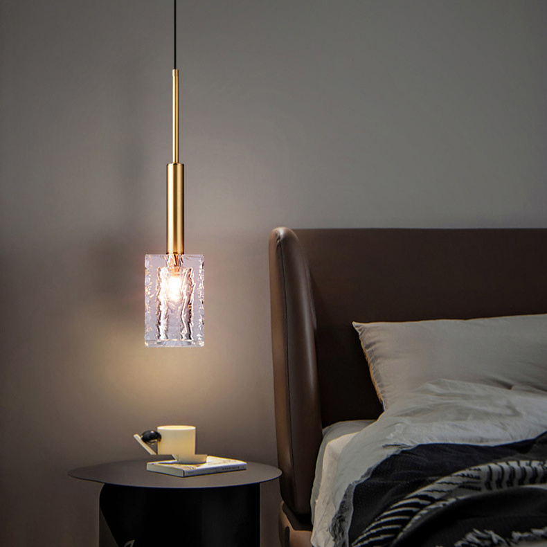 Modern light luxury bedroom bedside chandelier simple atmospheric corridor corridor designer background wall chandelier