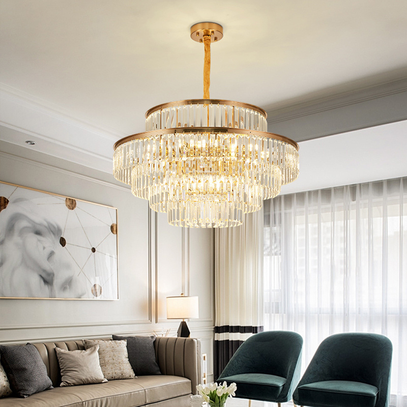 Luxury Modern Chandelier Lighting For Living Room Round Hang Crystal Light Fixture Dining Room Bedroom Light Fixture For Ceiling