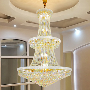 Luxury Living Room Crystal Chandelier Staircase European-Style Chandelier Hotel Lobby Villa High Ceiling Lighting Free Shipping