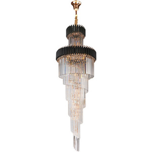 Modern crystal Stairway Pendant Lighting Led Hanging Lamps Residential Light Living Room Gold Lustre Suspension Light Fixture