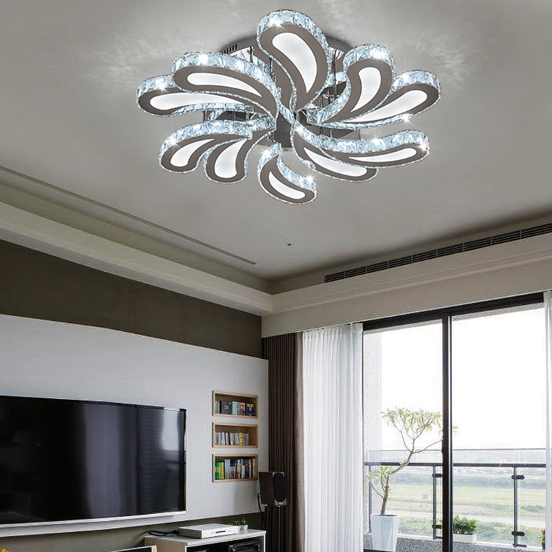 Living room Decor Flower Modern Transparent crystal Ceiling Lamp Modern Round Led Lights For Home Ceiling Light Fixture