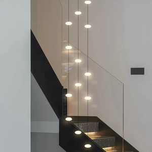 Minimalist Stair Chandelier Modern Art Creative Villa Compound Narrow Narrow Stairwell Hollow Loft Line Many lights