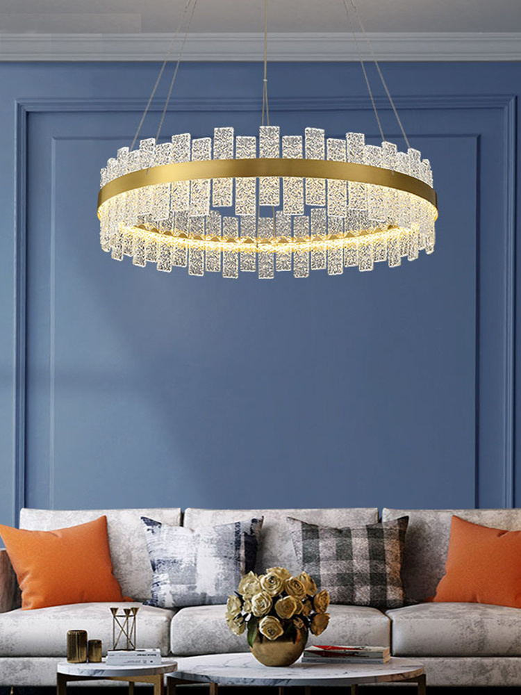 Hot Sale Art Modern Design Round High Quality Crystal Chandelier Lighting For Foyer Loft Pendant Light Ceiling Lamp