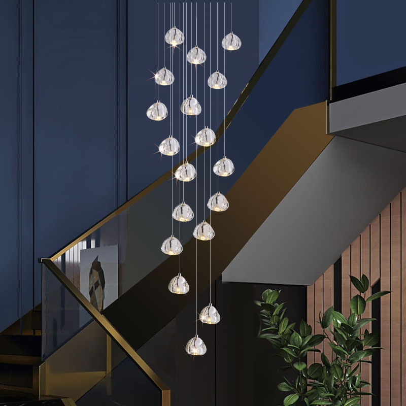 Water Drop Crystal Chandelier Stair Linear Chandelier Bedroom Hanging Lamps Ceiling Restaurant Pendent Ceiling Light Living Room