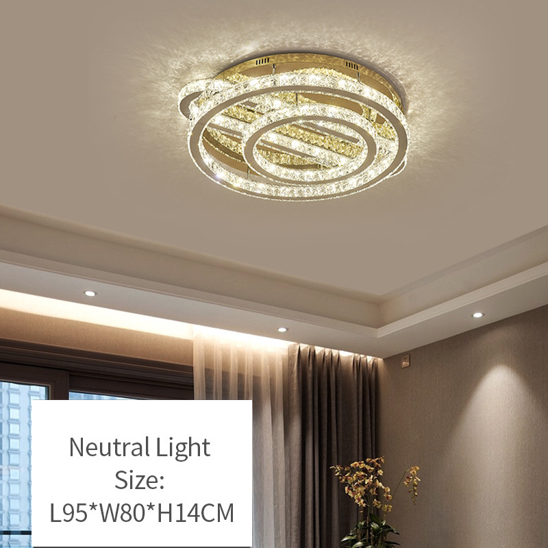 Hotel Home Decor Livingroom Crystal Lamp Stainless Steel Led Modern Ceiling Light Modern Round Luxury Pin Light For Ceiling