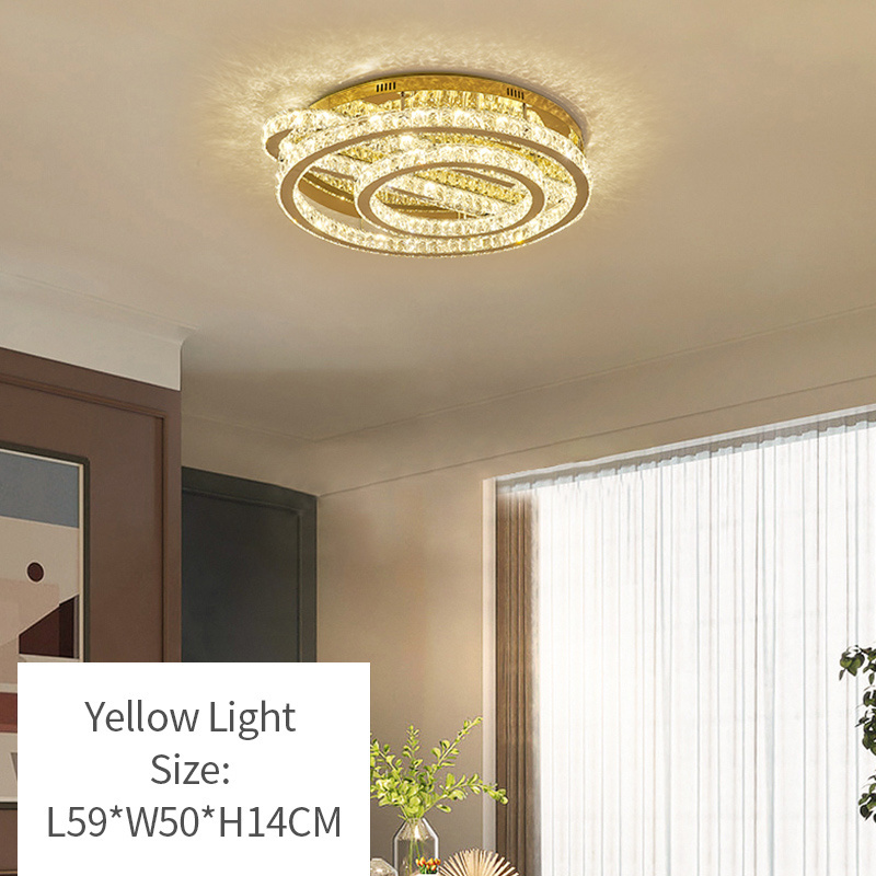 Hotel Home Decor Livingroom Crystal Lamp Stainless Steel Led Modern Ceiling Light Modern Round Luxury Pin Light For Ceiling