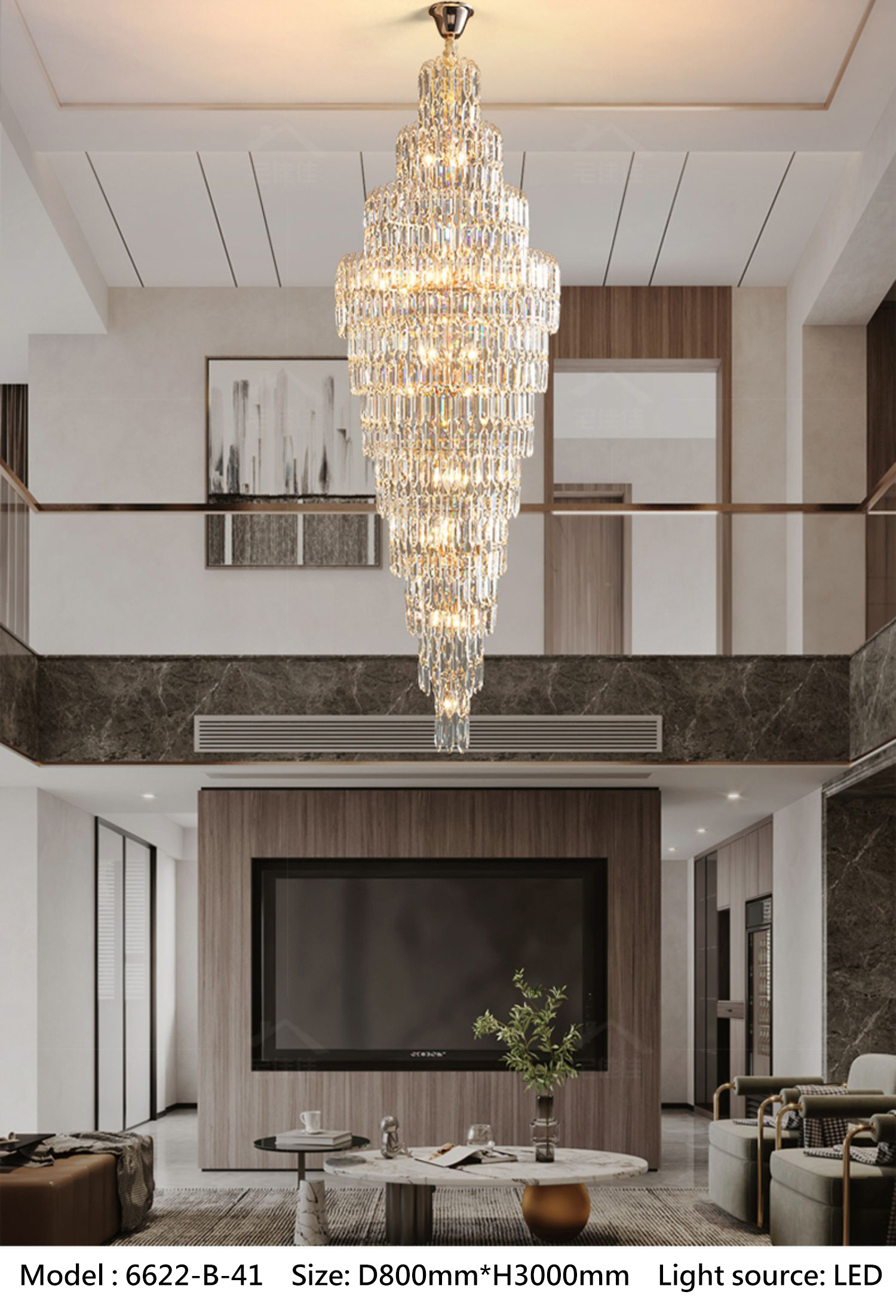 Langju Indoor Living Room Pendant Lighting Modern Crystal Chandelier Hotels Ring Chandeliers & Pendant Lights