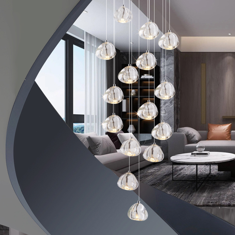 Water Drop Crystal Chandelier Stair Linear Chandelier Bedroom Hanging Lamps Ceiling Restaurant Pendent Ceiling Light Living Room