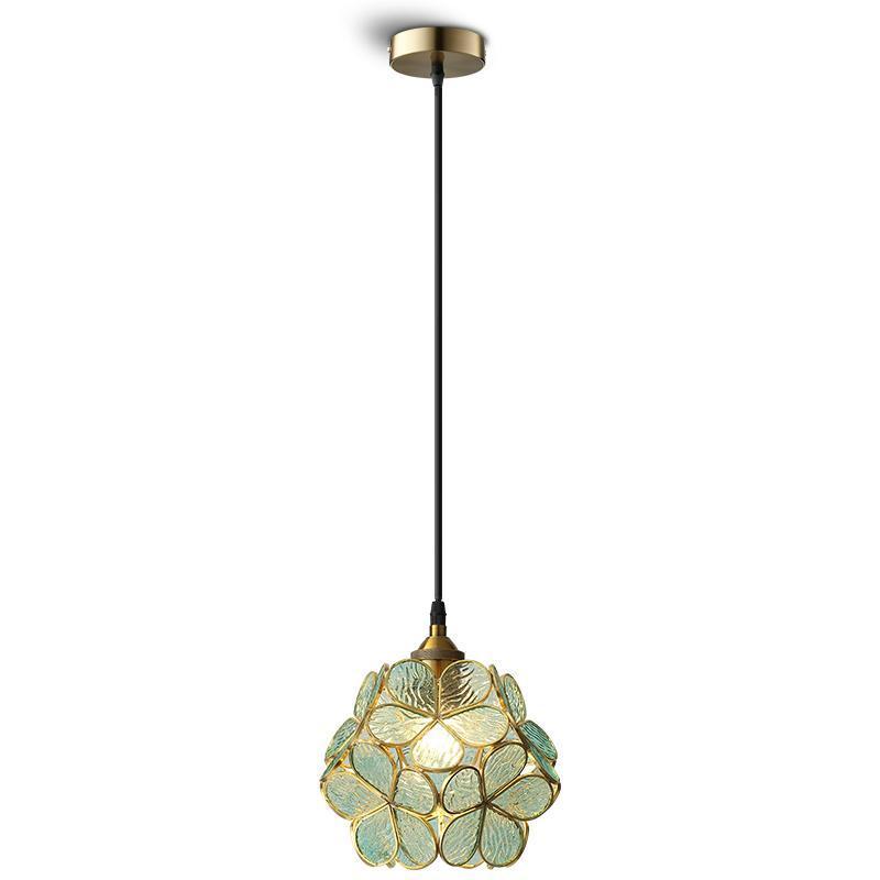 Bronze Vintage Flower Bedroom Bedside Chandelier Light Luxury Glass Entryway Dining Room Pendant Light