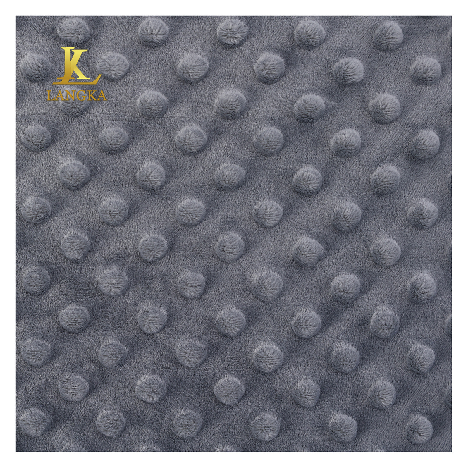 Langka recycled 100% polyester material cuddle minky dimple dot baby blanket super soft bubble plush fleece fabric